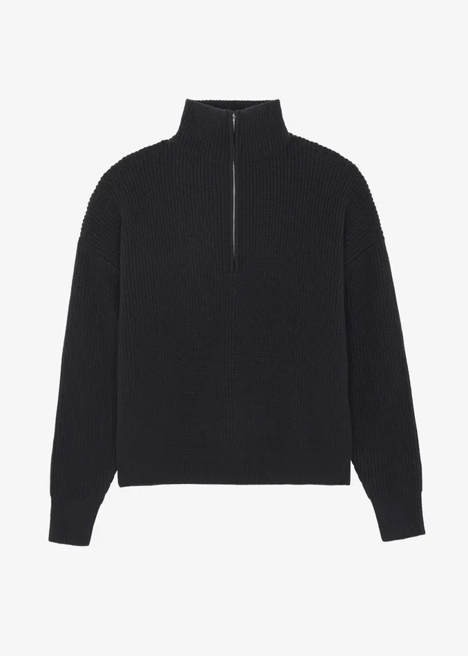 The Frankie Shop Knitwear Harrison Quarter Zip Jumper 8211 Dark Plum 8211 Men