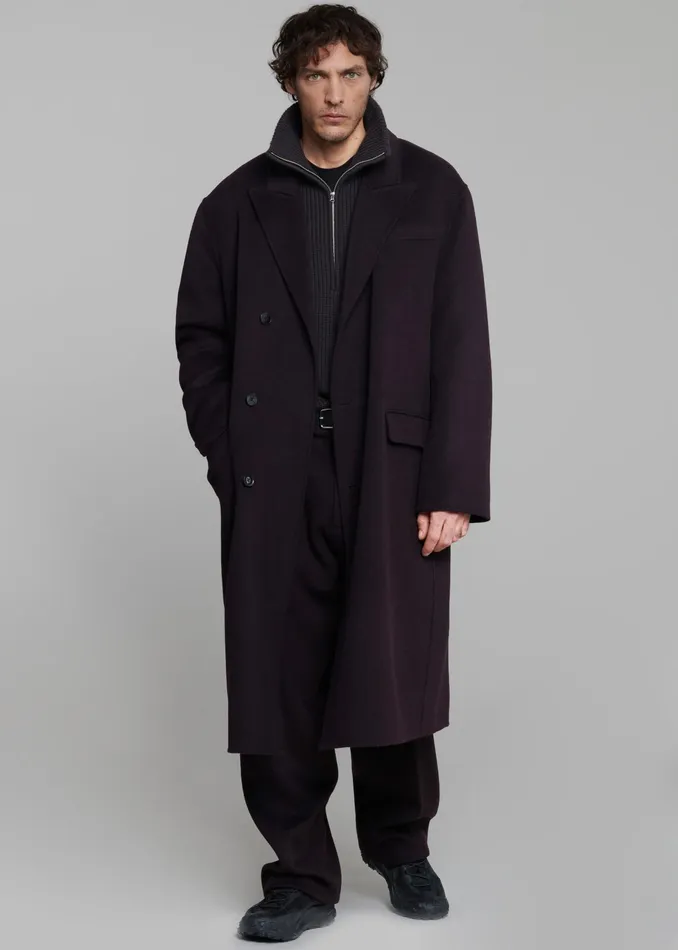 The Frankie Shop Knitwear Harrison Quarter Zip Jumper 8211 Dark Plum 8211 Men