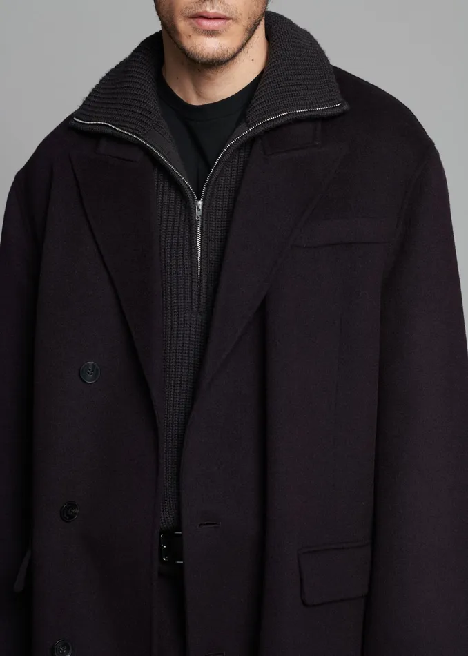 The Frankie Shop Knitwear Harrison Quarter Zip Jumper 8211 Dark Plum 8211 Men