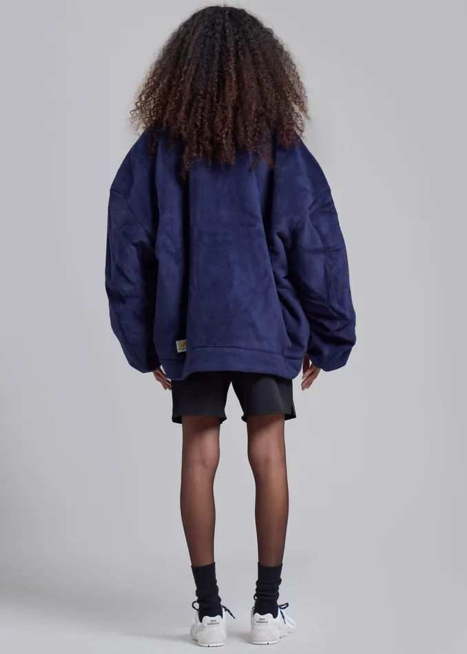 The Frankie Shop Knitwear Jw Anderson Oversized VNeck Cardigan 8211 Dark Navy 8211 Women