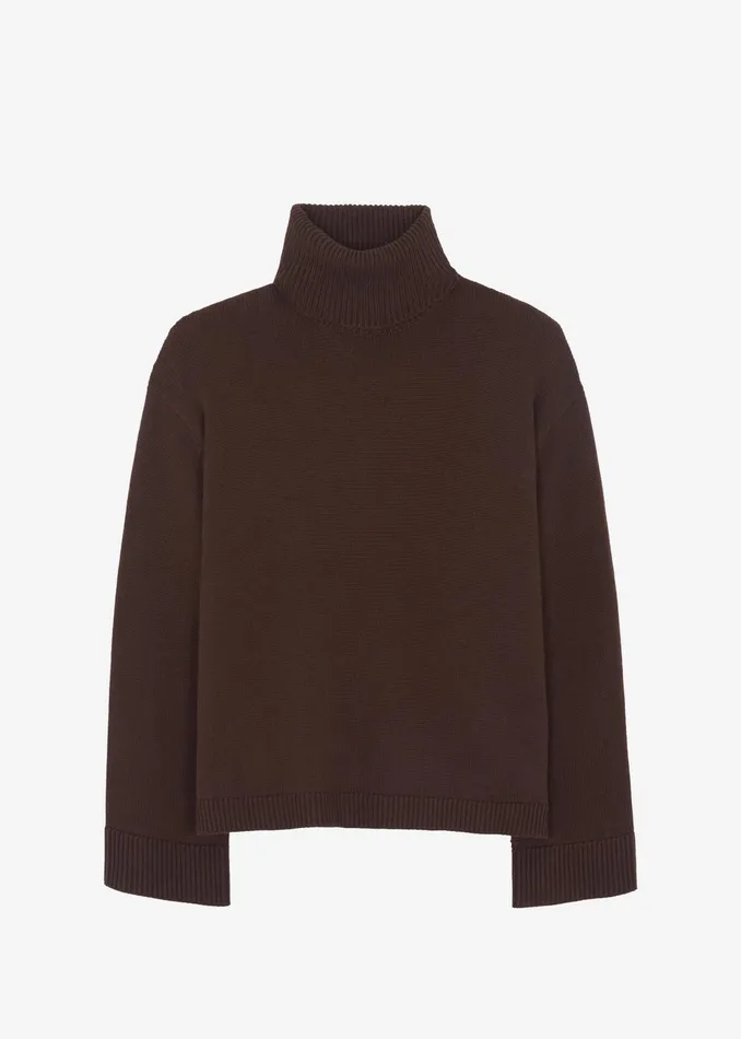The Frankie Shop Knitwear Rhea Trapeze Turtleneck 8211 Brown 8211 Women