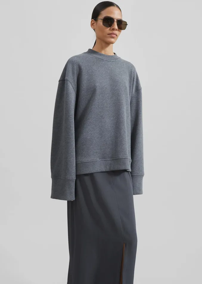 The Frankie Shop Loungewear Talia Sweatshirt 8211 Dark Grey 8211 Women