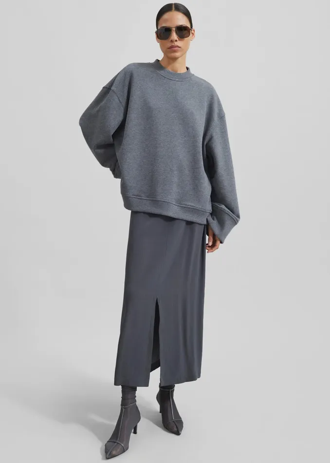 The Frankie Shop Loungewear Talia Sweatshirt 8211 Dark Grey 8211 Women