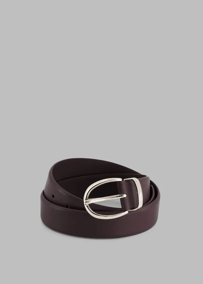 The Frankie Shop Ora Leather Belt 8211 PlumSilver 8211 Women