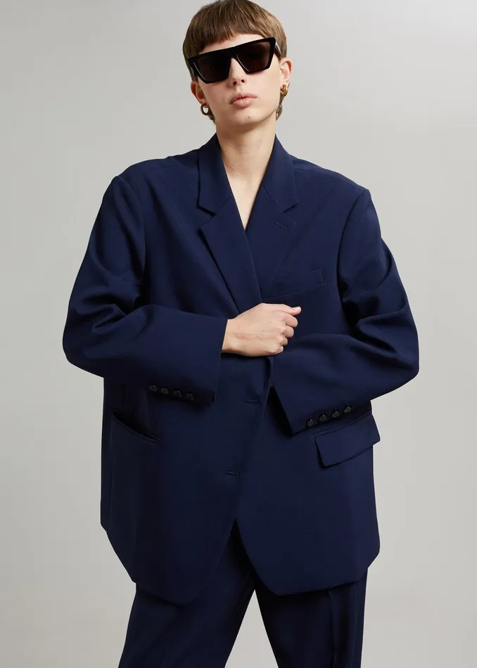 The Frankie Shop Outerwear Bea Blazer 8211 Midnight Blue 8211 Women