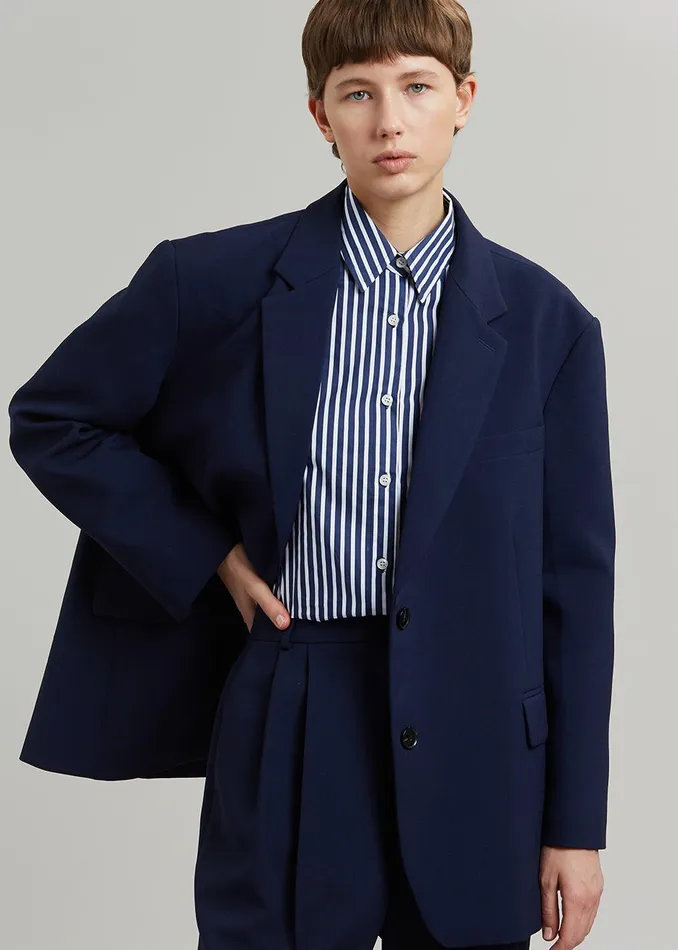 The Frankie Shop Outerwear Bea Blazer 8211 Midnight Blue 8211 Women