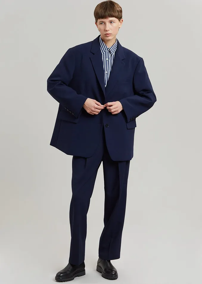 The Frankie Shop Outerwear Bea Blazer 8211 Midnight Blue 8211 Women