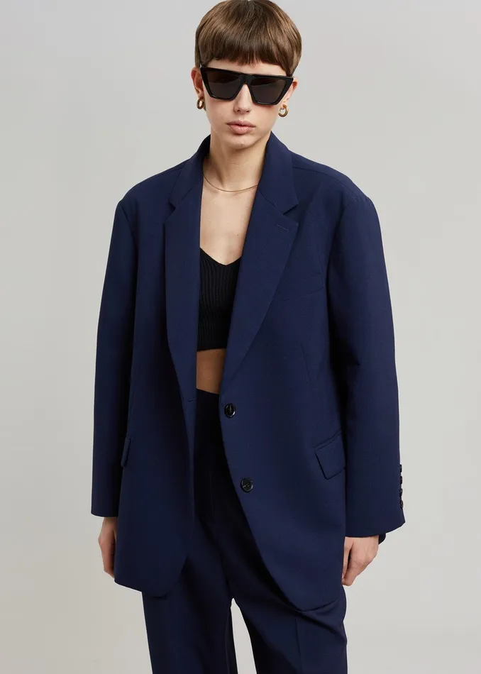 The Frankie Shop Outerwear Bea Blazer 8211 Midnight Blue 8211 Women