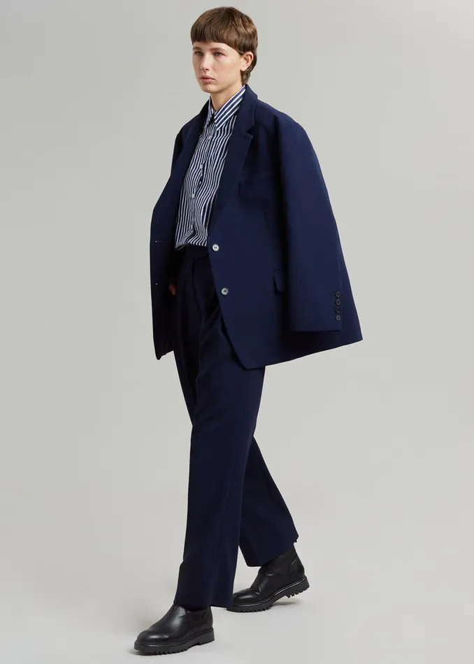 The Frankie Shop Outerwear Bea Blazer 8211 Midnight Blue 8211 Women
