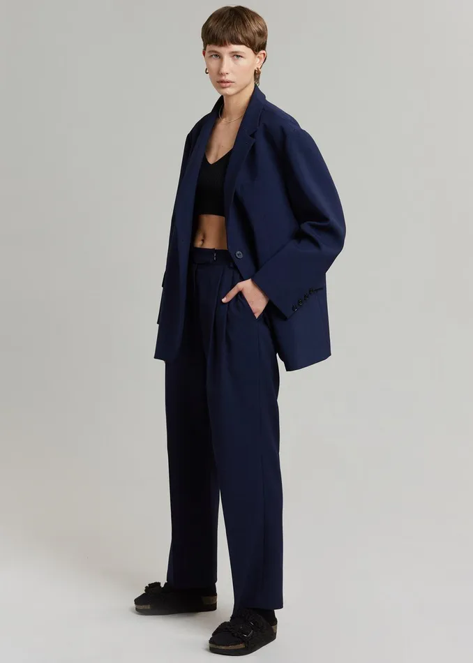 The Frankie Shop Outerwear Bea Blazer 8211 Midnight Blue 8211 Women