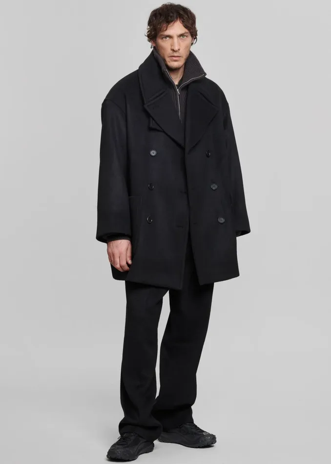 The Frankie Shop Outerwear Cooper Wool Peacoat 8211 Black 8211 Men