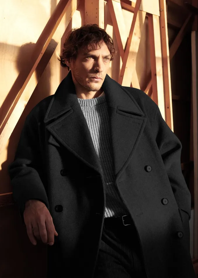 The Frankie Shop Outerwear Cooper Wool Peacoat 8211 Black 8211 Men