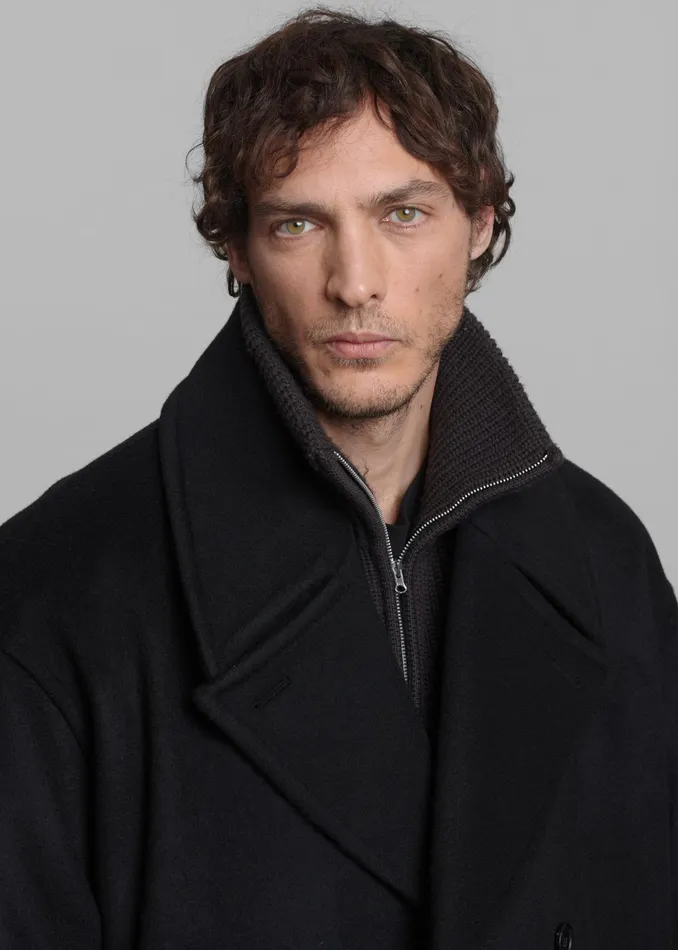 The Frankie Shop Outerwear Cooper Wool Peacoat 8211 Black 8211 Men