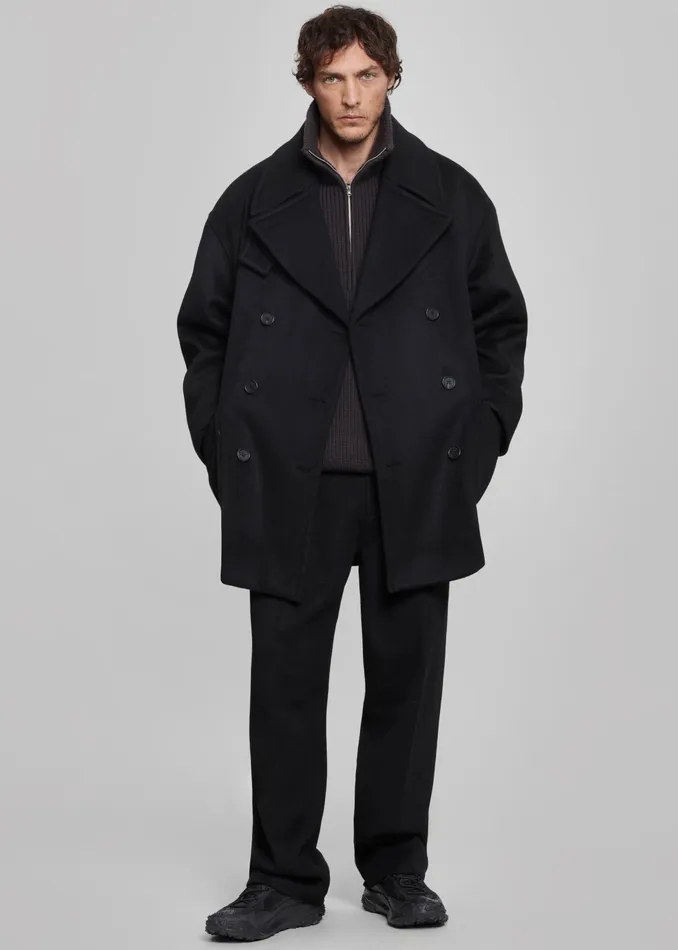 The Frankie Shop Outerwear Cooper Wool Peacoat 8211 Black 8211 Men