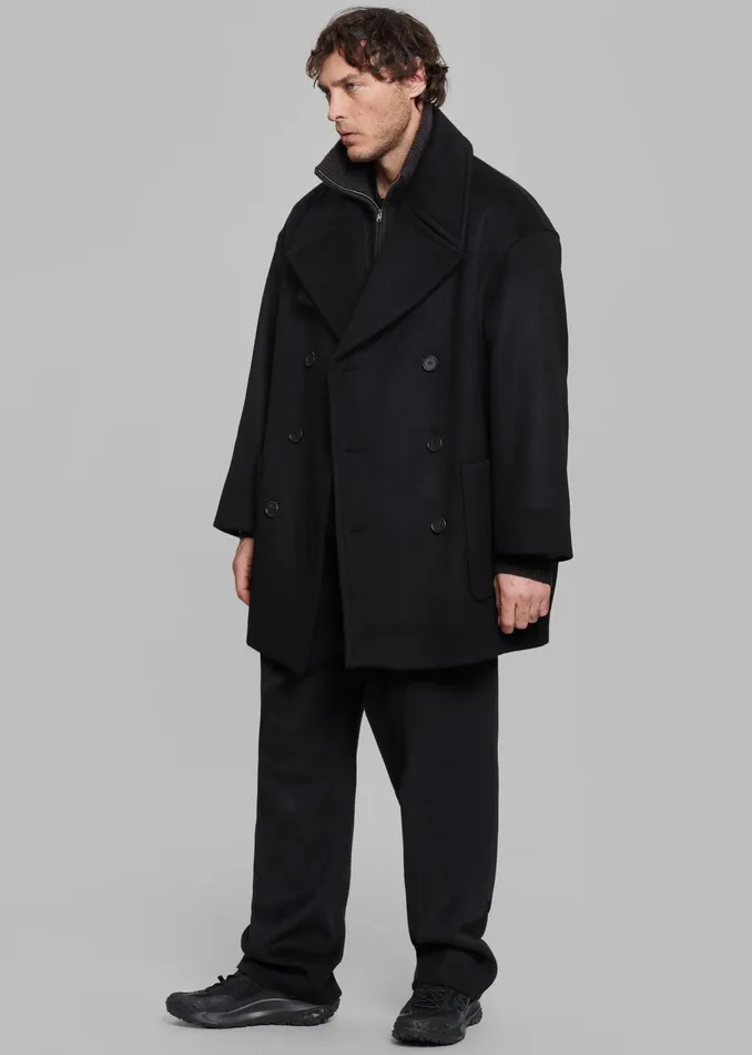 The Frankie Shop Outerwear Cooper Wool Peacoat 8211 Black 8211 Men