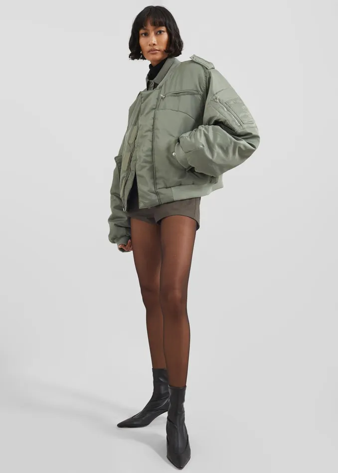 The Frankie Shop Outerwear Dalva Bomber Jacket 8211 Sage 8211 Women