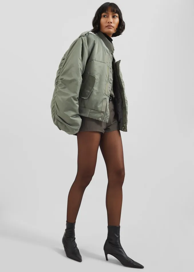 The Frankie Shop Outerwear Dalva Bomber Jacket 8211 Sage 8211 Women
