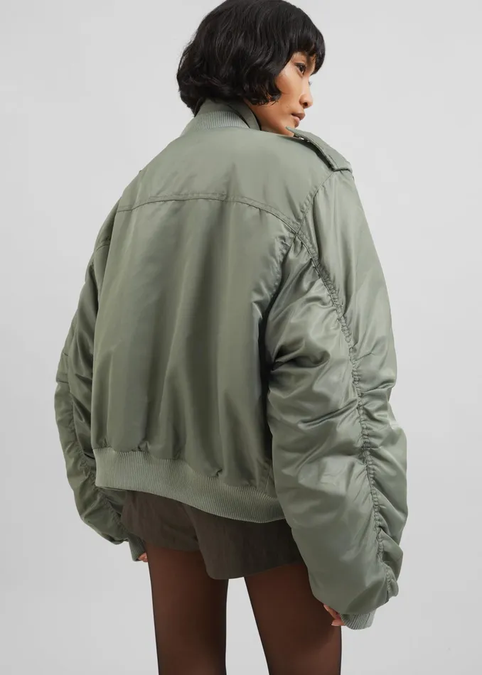 The Frankie Shop Outerwear Dalva Bomber Jacket 8211 Sage 8211 Women
