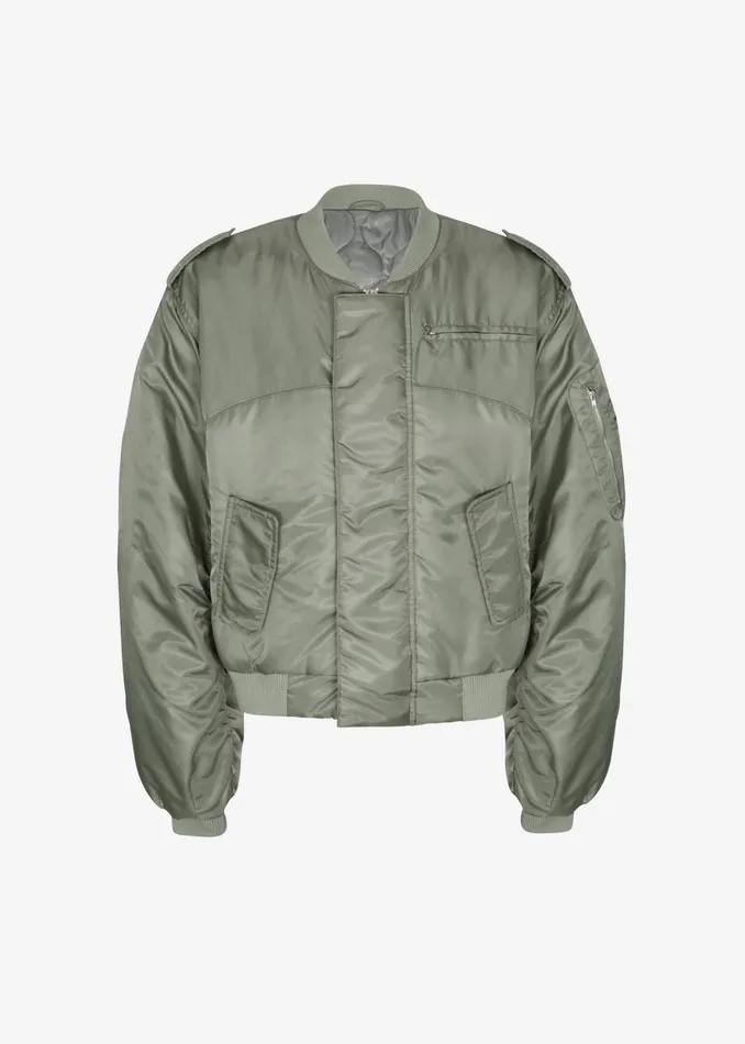 The Frankie Shop Outerwear Dalva Bomber Jacket 8211 Sage 8211 Women