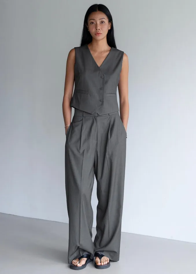The Frankie Shop Outerwear Ivey Vest 8211 Grey Melange 8211 Women