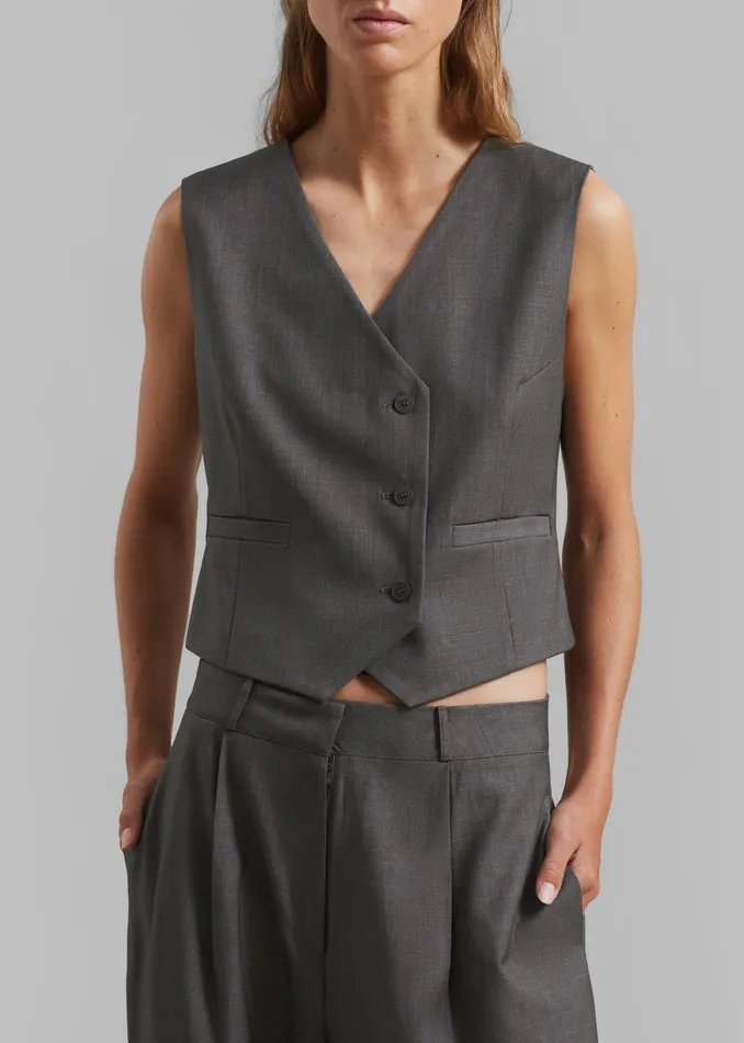 The Frankie Shop Outerwear Ivey Vest 8211 Grey Melange 8211 Women
