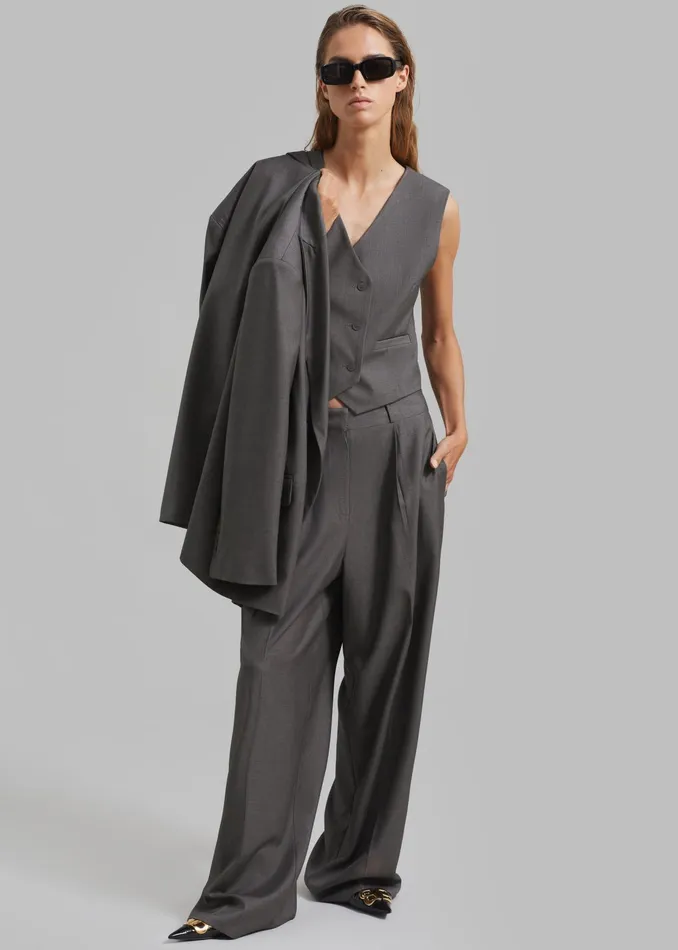 The Frankie Shop Outerwear Ivey Vest 8211 Grey Melange 8211 Women