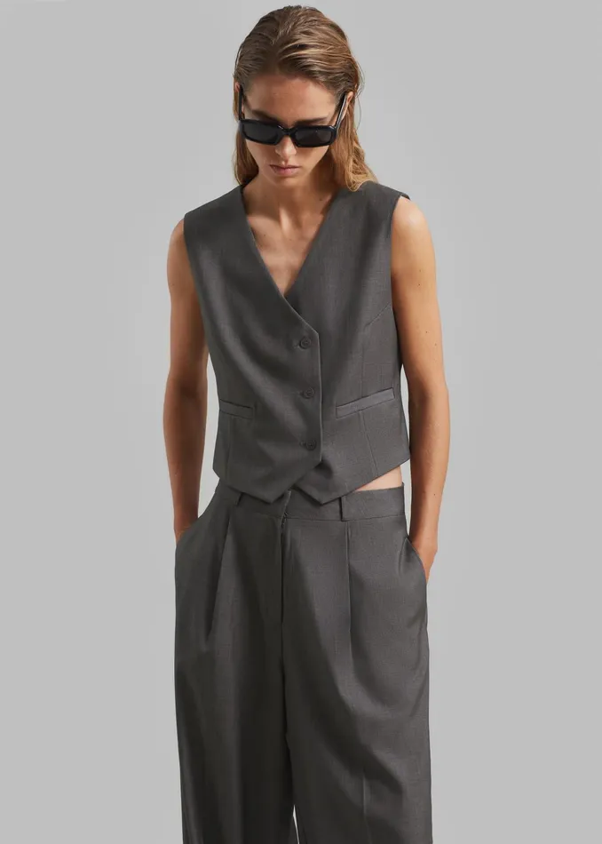 The Frankie Shop Outerwear Ivey Vest 8211 Grey Melange 8211 Women