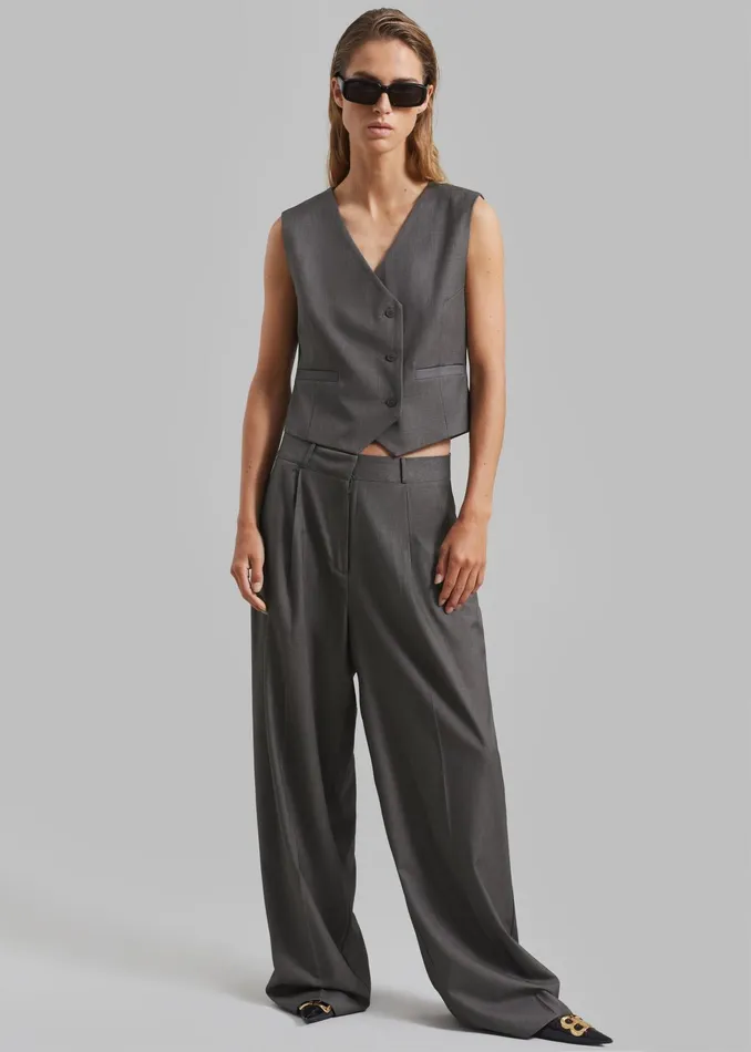 The Frankie Shop Outerwear Ivey Vest 8211 Grey Melange 8211 Women