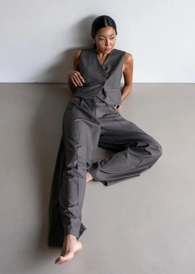 The Frankie Shop Outerwear Ivey Vest 8211 Grey Melange 8211 Women