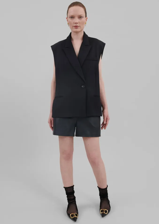 The Frankie Shop Outerwear Kace Boxy Vest 8211 Black 8211 Women