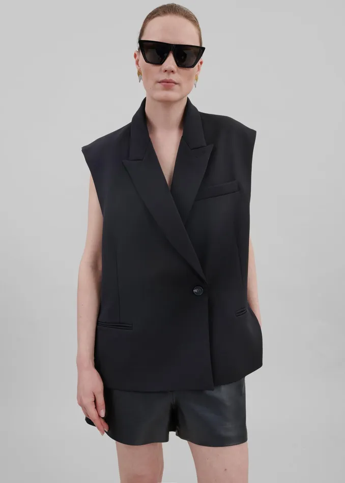 The Frankie Shop Outerwear Kace Boxy Vest 8211 Black 8211 Women