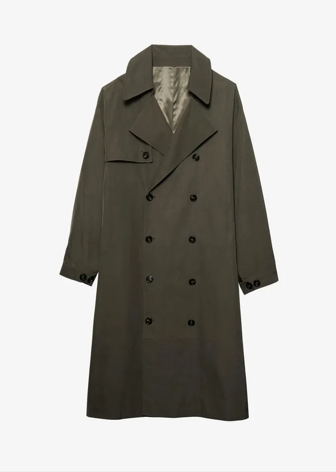 The Frankie Shop Outerwear Mavis Oversized Trench 8211 Khaki 8211 Women