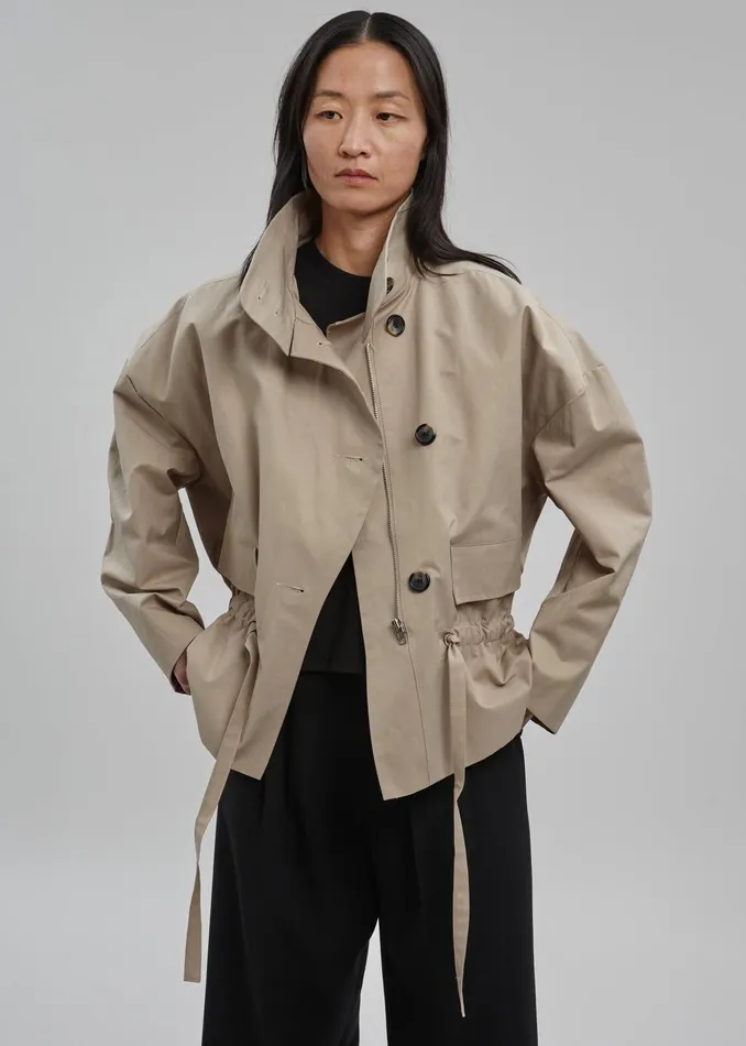 The Frankie Shop Outerwear Myro Drawstring Jacket 8211 Beige 8211 Women