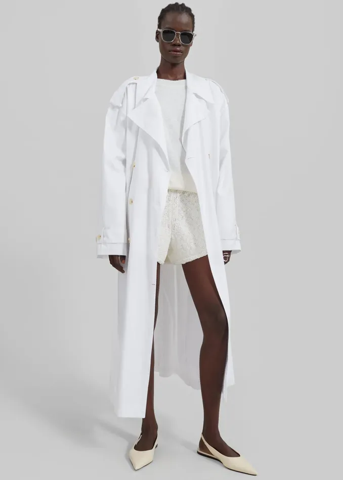 The Frankie Shop Outerwear Nara Trench Coat 8211 White 8211 Women