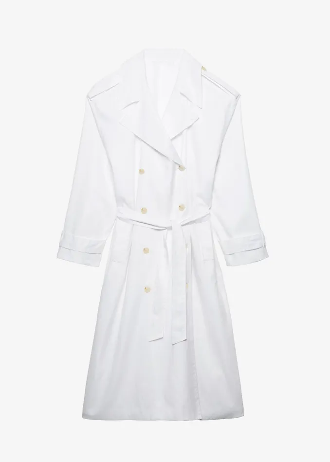 The Frankie Shop Outerwear Nara Trench Coat 8211 White 8211 Women