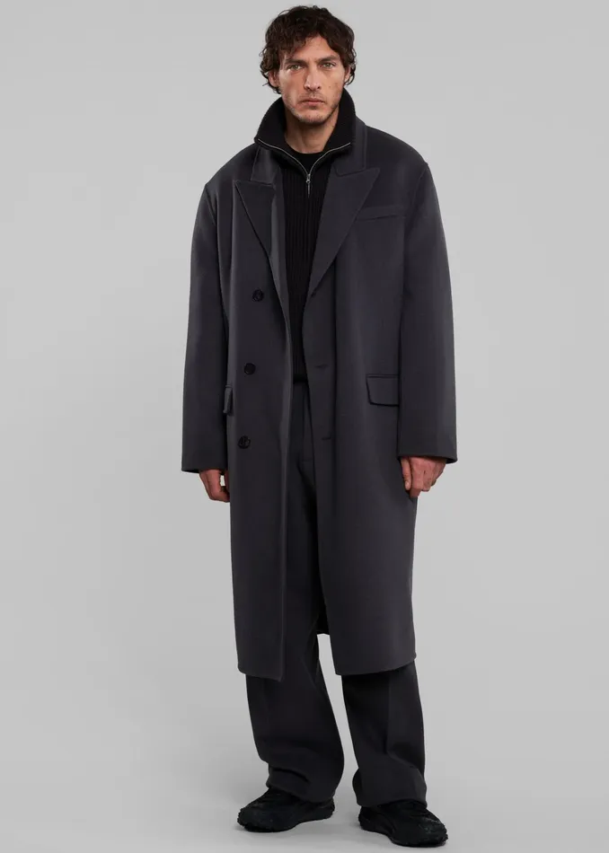 The Frankie Shop Outerwear Paxton Wool Coat 8211 Dark Grey 8211 Men