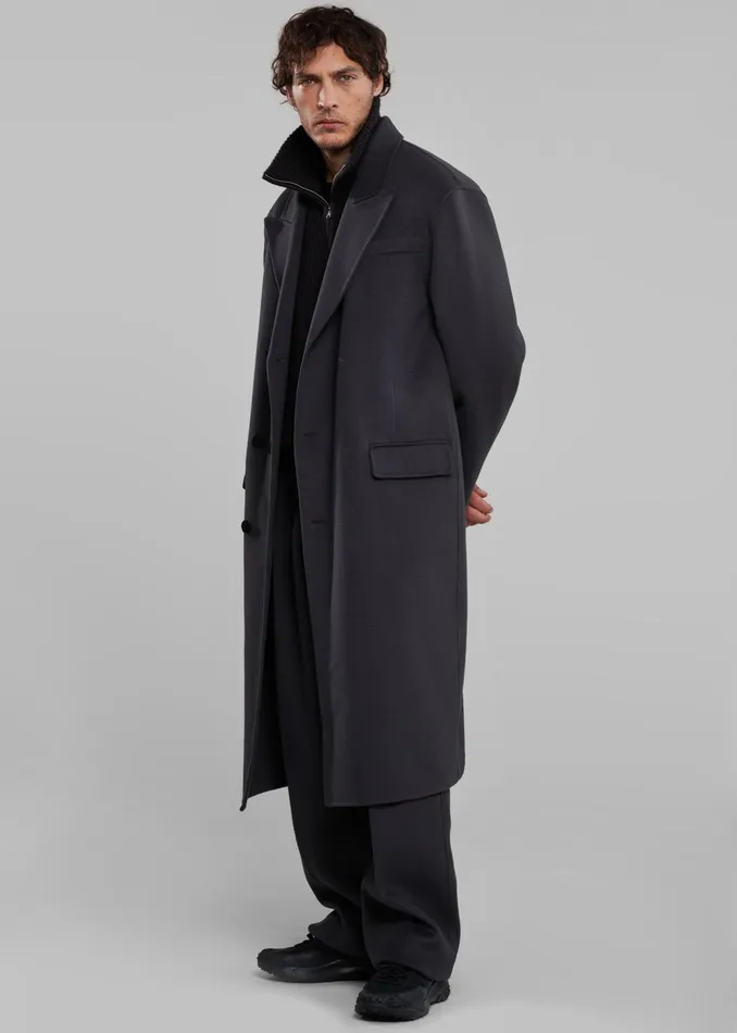 The Frankie Shop Outerwear Paxton Wool Coat 8211 Dark Grey 8211 Men