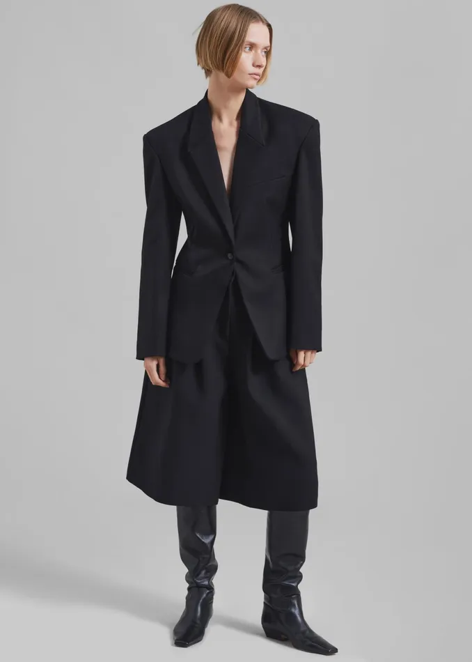 The Frankie Shop Outerwear Reagan Boxy Padded Blazer 8211 Black 8211 Women