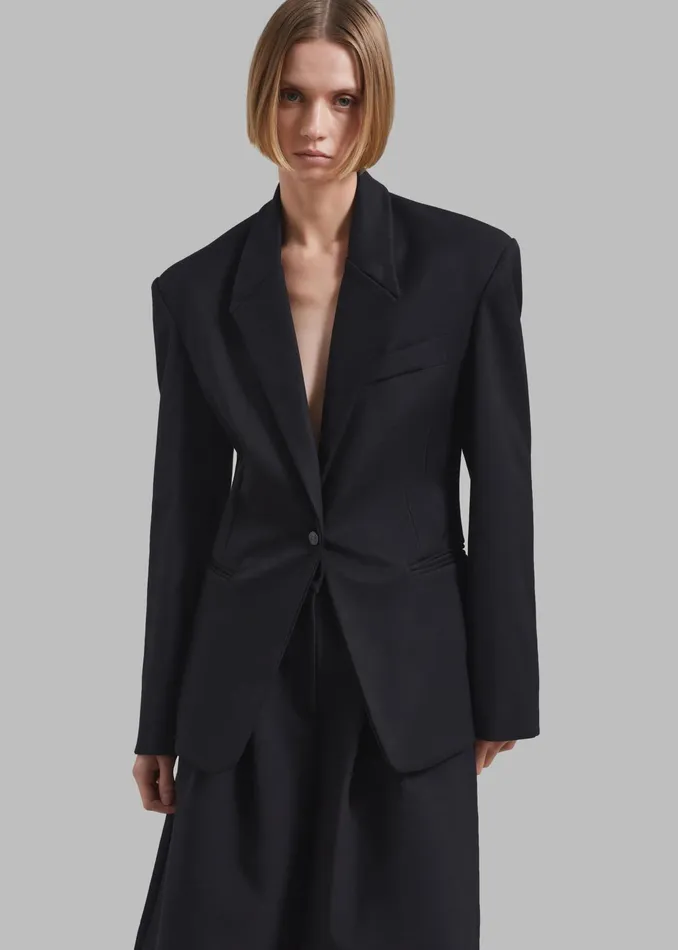 The Frankie Shop Outerwear Reagan Boxy Padded Blazer 8211 Black 8211 Women