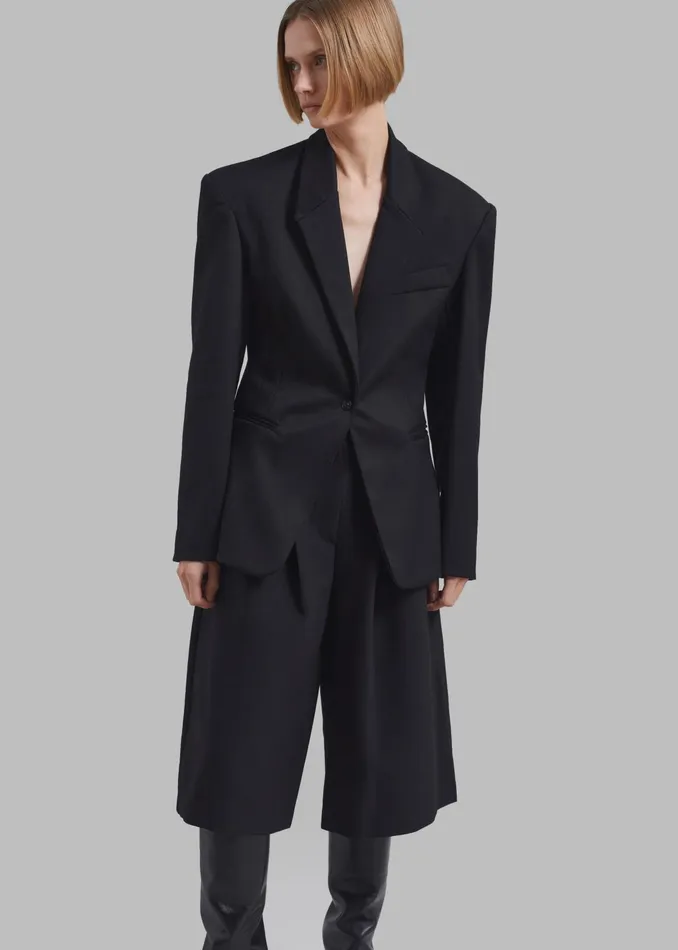 The Frankie Shop Outerwear Reagan Boxy Padded Blazer 8211 Black 8211 Women