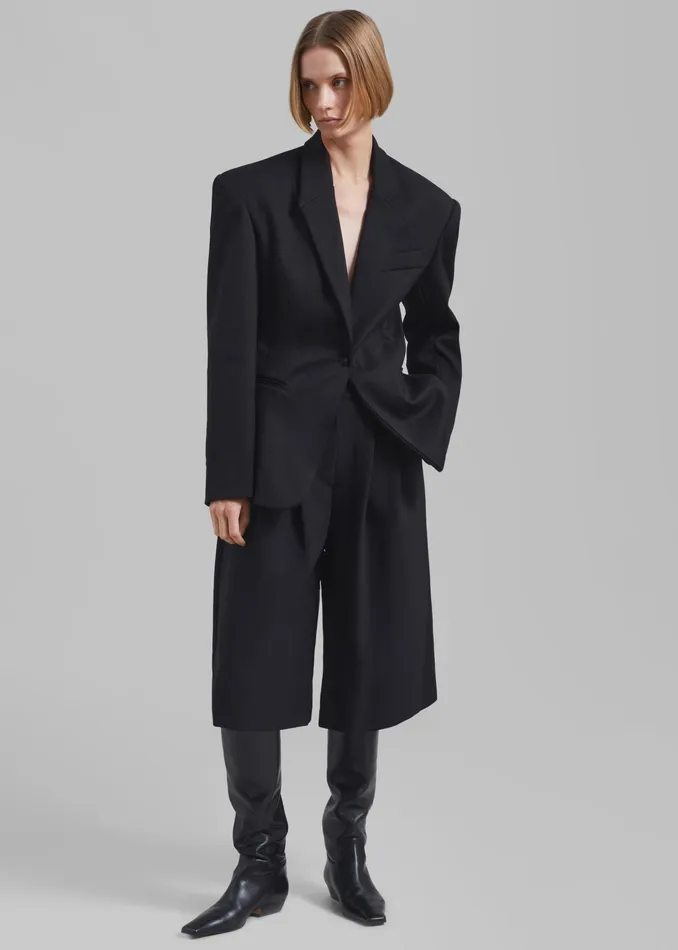 The Frankie Shop Outerwear Reagan Boxy Padded Blazer 8211 Black 8211 Women