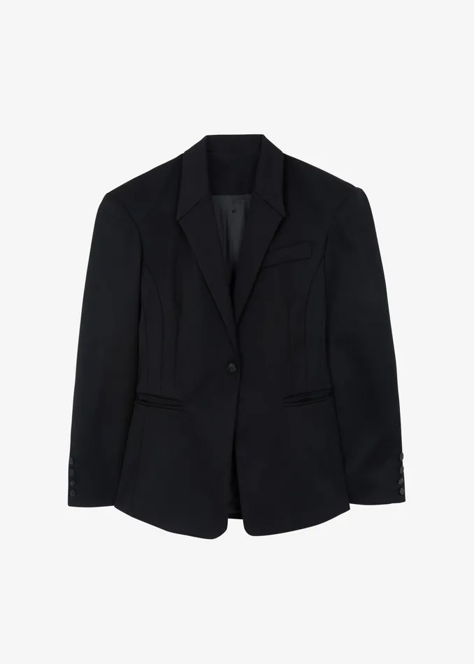 The Frankie Shop Outerwear Reagan Boxy Padded Blazer 8211 Black 8211 Women
