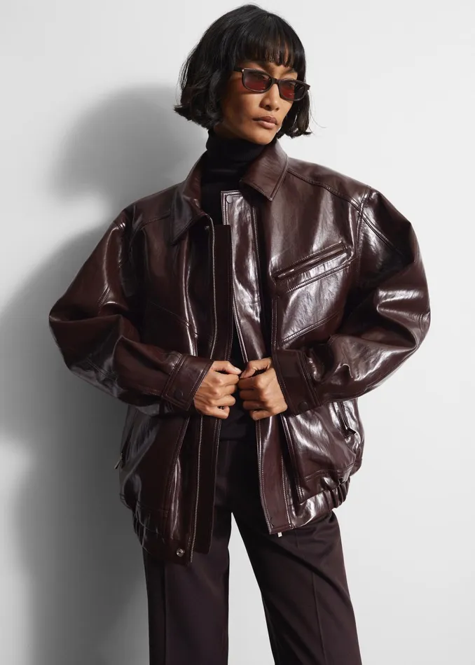The Frankie Shop Outerwear Risner Faux Leather Jacket 8211 Burgundy 8211 Women The Frankie Shop Outerwear Risner Faux Leather Jacket 8211 Burgundy 8211 Women