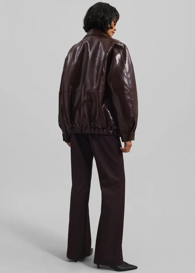 The Frankie Shop Outerwear Risner Faux Leather Jacket 8211 Burgundy 8211 Women