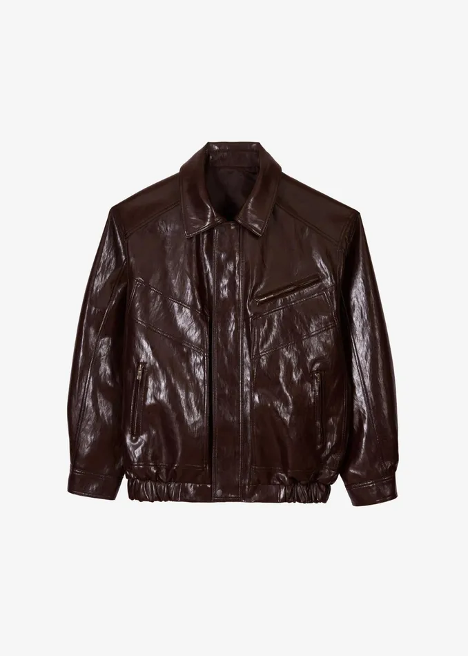The Frankie Shop Outerwear Risner Faux Leather Jacket 8211 Burgundy 8211 Women