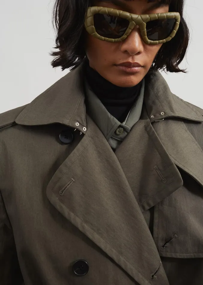 The Frankie Shop Outerwear Rolen Trench Coat 8211 Dark Olive 8211 Women