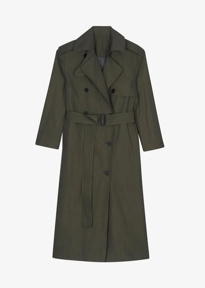 The Frankie Shop Outerwear Rolen Trench Coat 8211 Dark Olive 8211 Women
