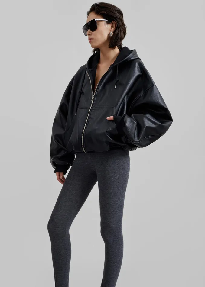The Frankie Shop Outerwear Santiago Faux Leather Jacket 8211 Black 8211 Women