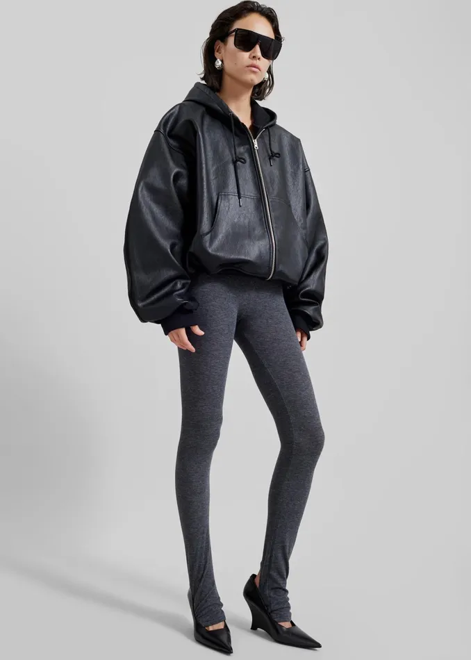 The Frankie Shop Outerwear Santiago Faux Leather Jacket 8211 Black 8211 Women