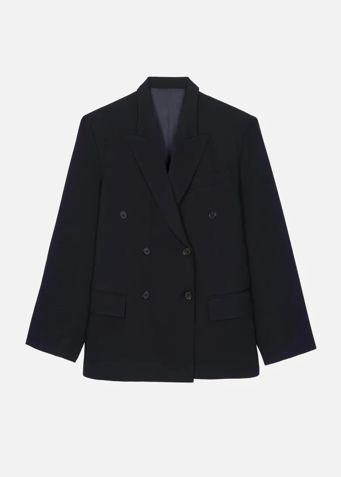 The Frankie Shop Outerwear Sava Double Breasted Blazer 8211 Black 8211 Women